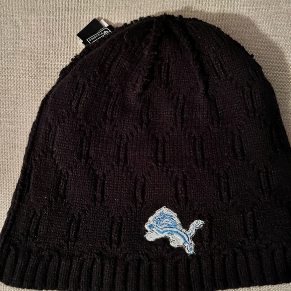 NFL PRO LINE PRE-LOVED FANATICS DETROIT LIONS BLACK BEANIE HAT - Picture 7 of 13